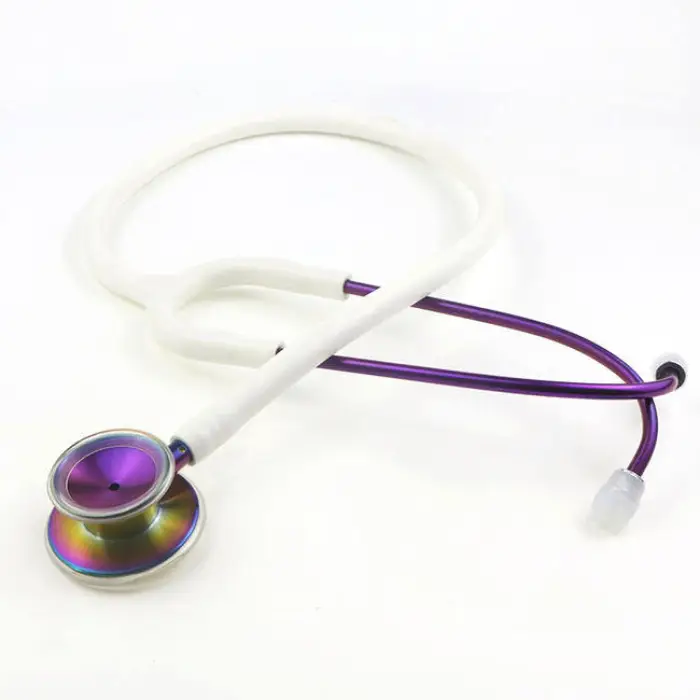 Wholesale Medical High Performance Dual Head Stainless Steel Stethoscope with Color Tube — image 6