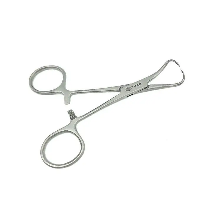 Autoclavable Stainless Steel Hospital Use Surgical Sponge Forceps With Ring Handles 7" (18cm), Straight Sponge Holding Forceps — image 2