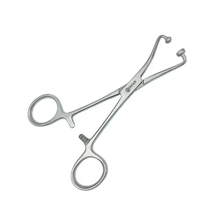 Autoclavable Stainless Steel Hospital Use Surgical Sponge Forceps With Ring Handles 7" (18cm), Straight Sponge Holding Forceps — image 6