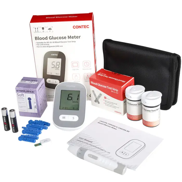 Contec CMS10A Blood Glucose Meter Monitor Glucometer Kit Blood Sugar Diabetes Testing Home Use Medical Equipment — image 6