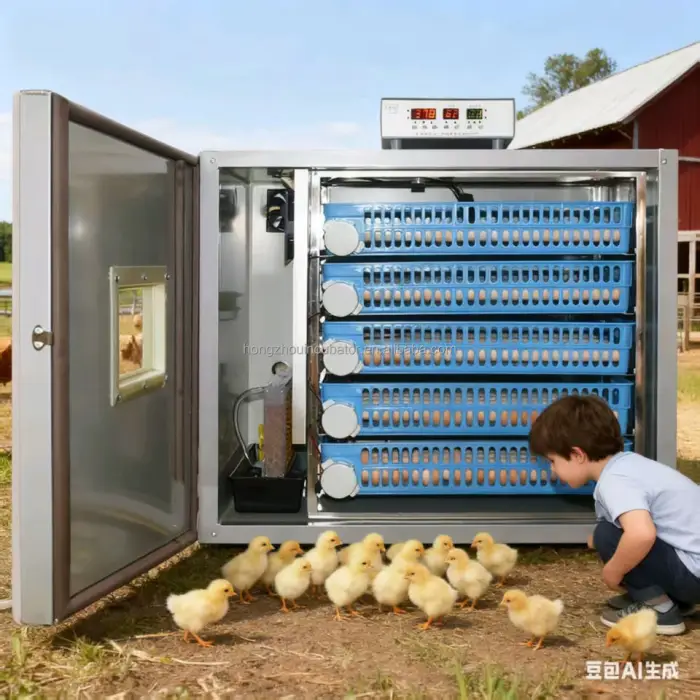 Hot Selling New Hongzhou Bird Duck Turkey Chicken Egg Incubator Hatcher Fully Automatic 300 Eggs Capacity Stainless Steel 95-98% — image 3