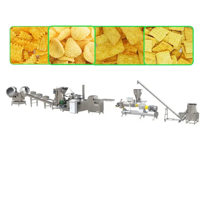 Customized Food Extruder Corn Puffed Making Machines Corn Snacks Cheese Ball Puffing Machine 65 Rice Chips Production Line — image 2