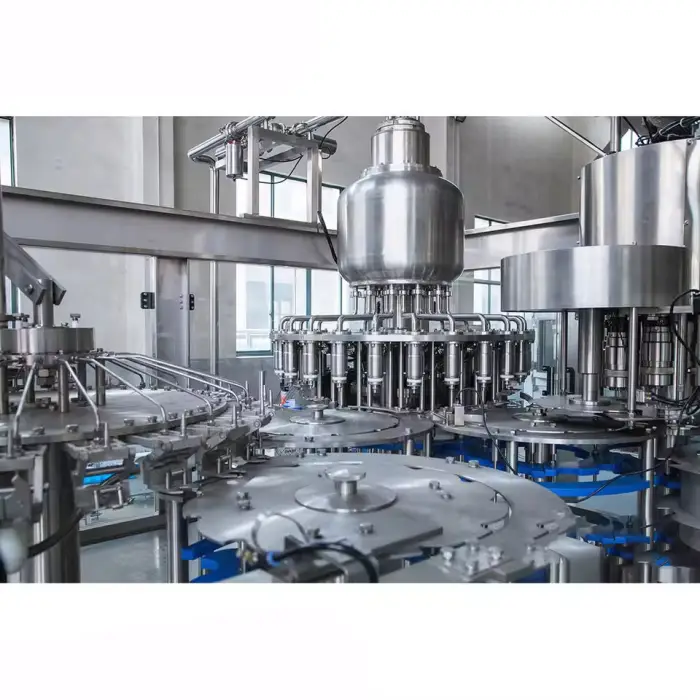 Customized Complete Carbonated Soft Drink Mineral Water Fruit Juice Production Line Automatic 3 in 1 Filling Sealing Machine — image 5