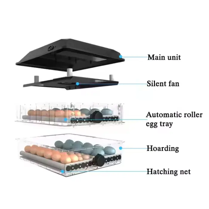 Dual Power Mini Egg Incubator Automatic for Small Hatching Goose Turkey Quail Duck Chicken & 6-64pcs Mini Eggs — image 4