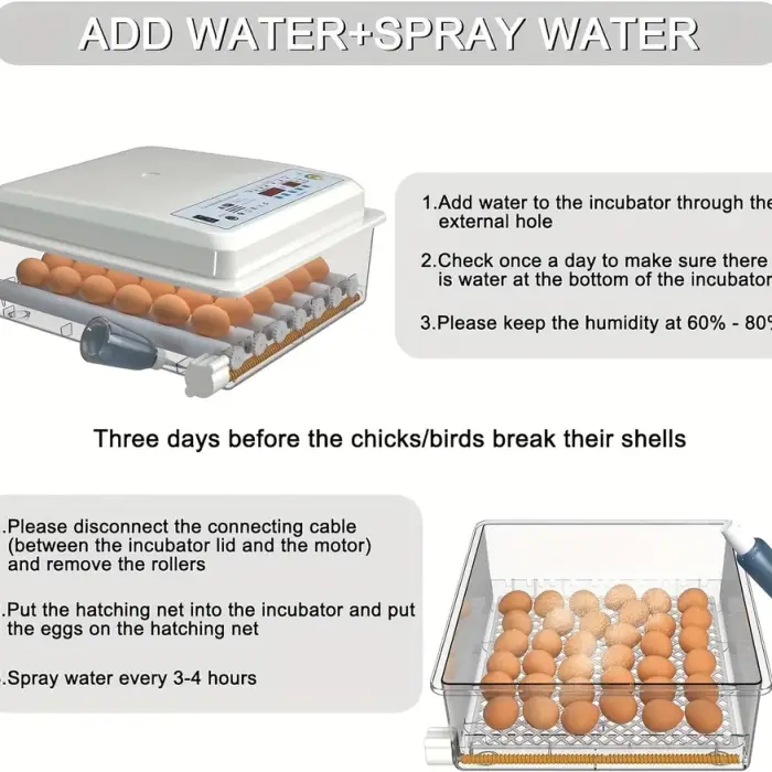 High Digital Timer Chicken Egg Incubator 64-Tray Automatic for Hatcheries Birds Ducks Geese — image 4
