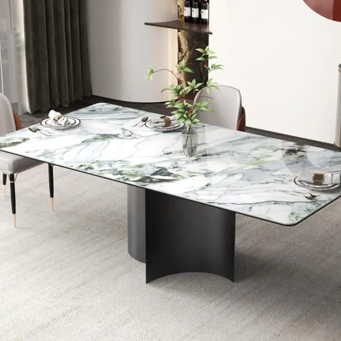Beautiful Luxury Nordic Dining Table Made in China 4 Seater Square Dining Table and Chairs Set — image 3