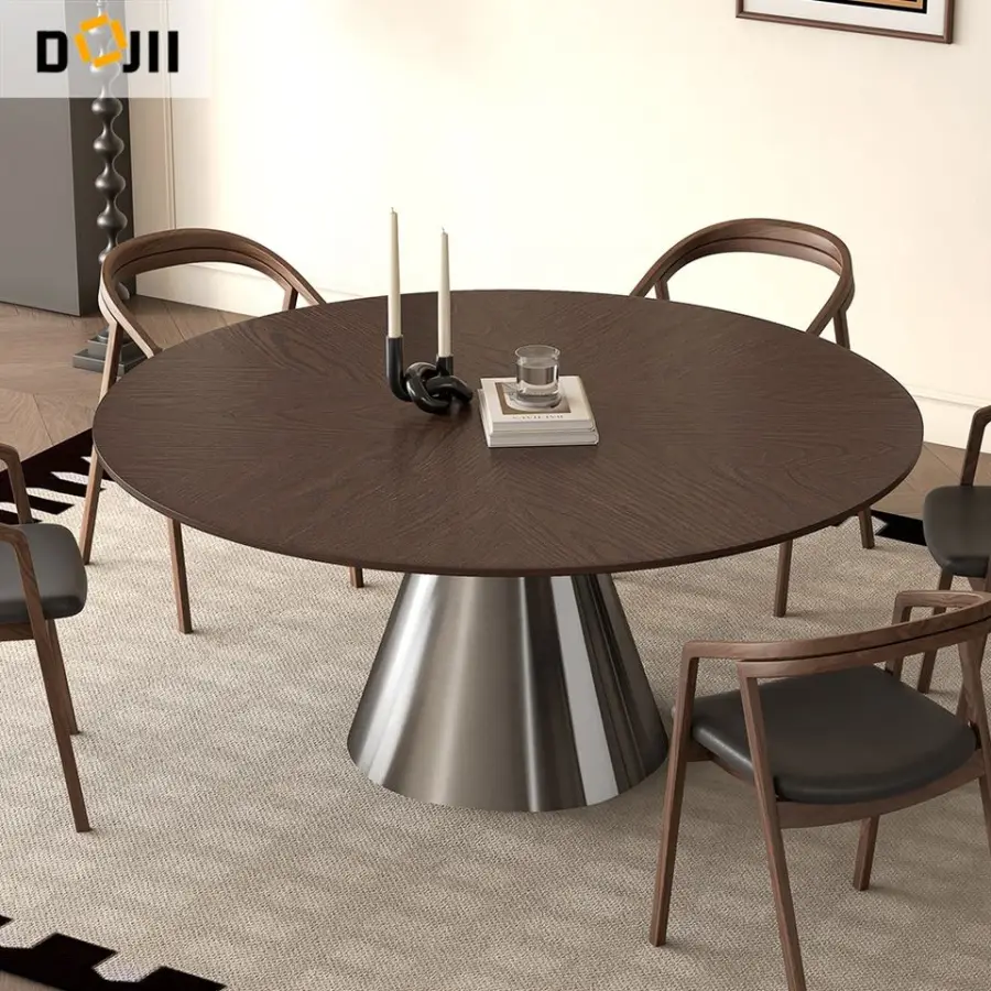 New Designs Round Dining Table With Rotating Center Marble Table Top Modern Style for Dinning Room Kitchen Outdoor Hotel — view 5