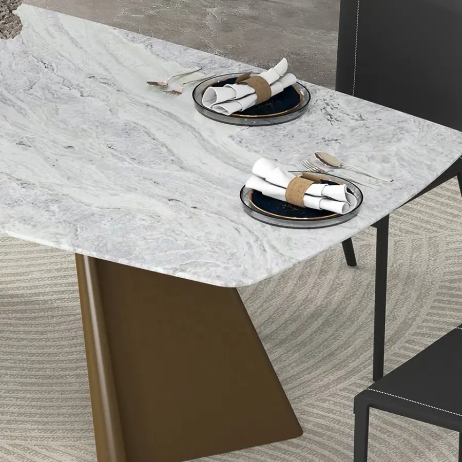 Made in China Meridian Dining Table 3 Meter and Chairs for Dining Room 12 People Gold Base — view 4
