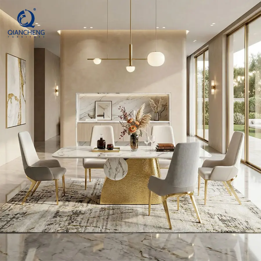 Manufacture Custom Luxury Dining Table Set 12 Seater Original Patent Exclusive Design Hotel Commercial Project Restaurant Table — image 3