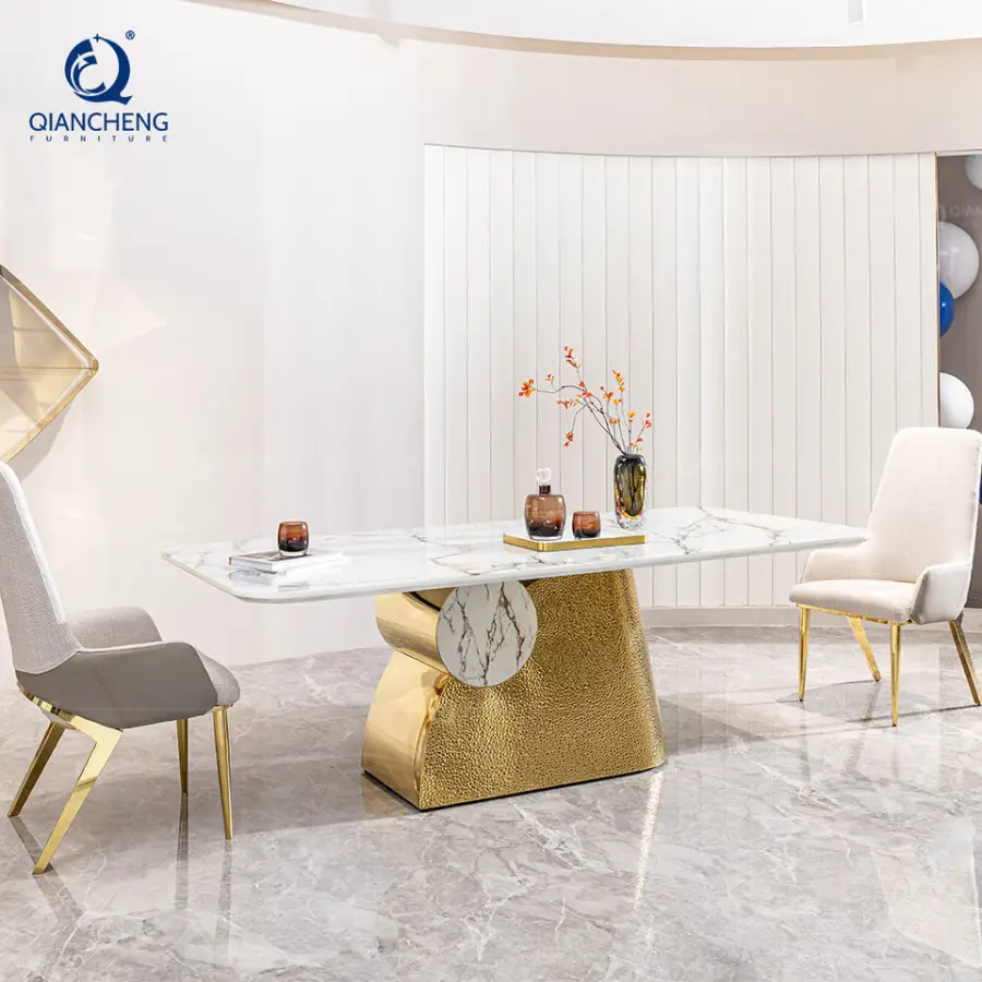Manufacture Custom Luxury Dining Table Set 12 Seater Original Patent Exclusive Design Hotel Commercial Project Restaurant Table — image 4