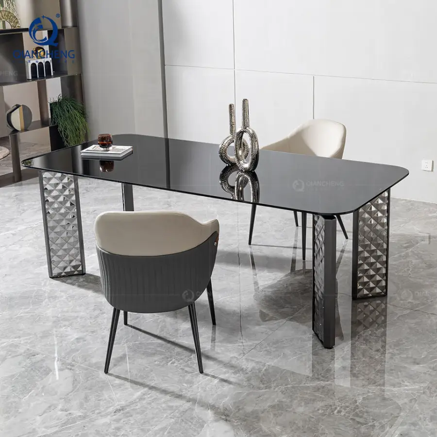 Custom Exclusive Design Marble Top Dining Table High End Metal Dining Room Furniture Hand Made Dining Table Set 6 Seater Luxury — image 3