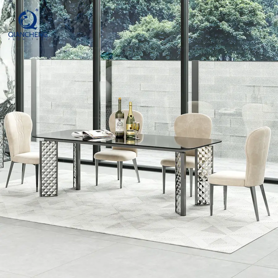 Custom Exclusive Design Marble Top Dining Table High End Metal Dining Room Furniture Hand Made Dining Table Set 6 Seater Luxury — image 4