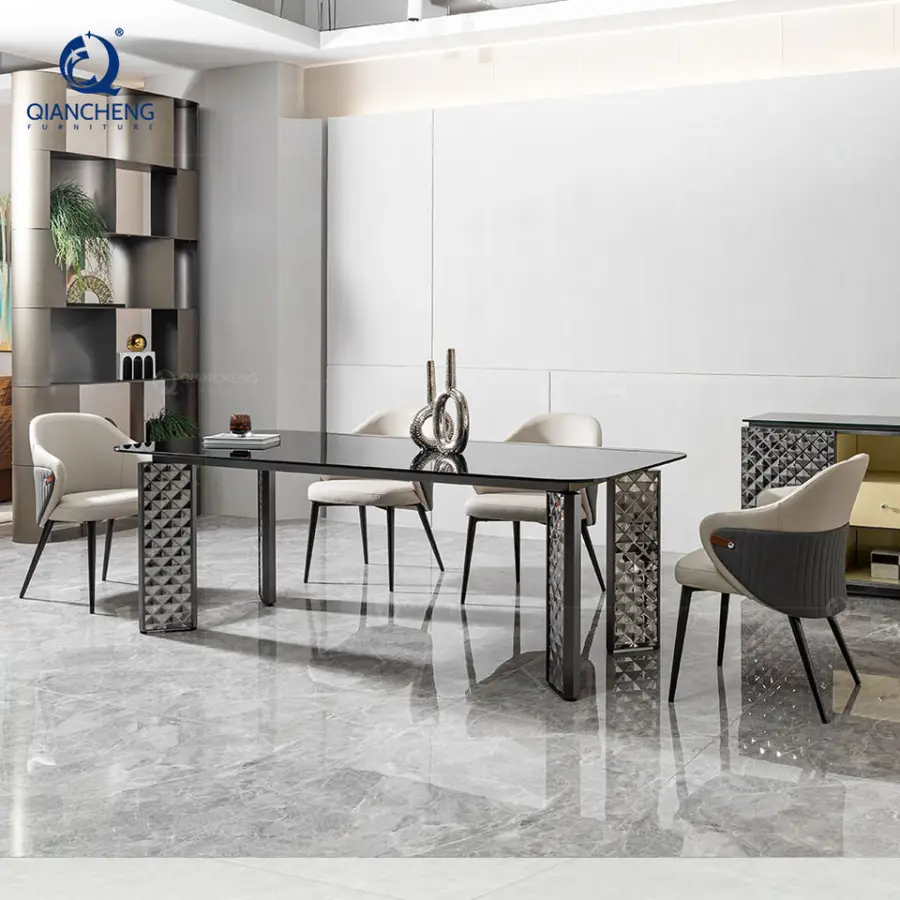 Custom Exclusive Design Marble Top Dining Table High End Metal Dining Room Furniture Hand Made Dining Table Set 6 Seater Luxury — image 5