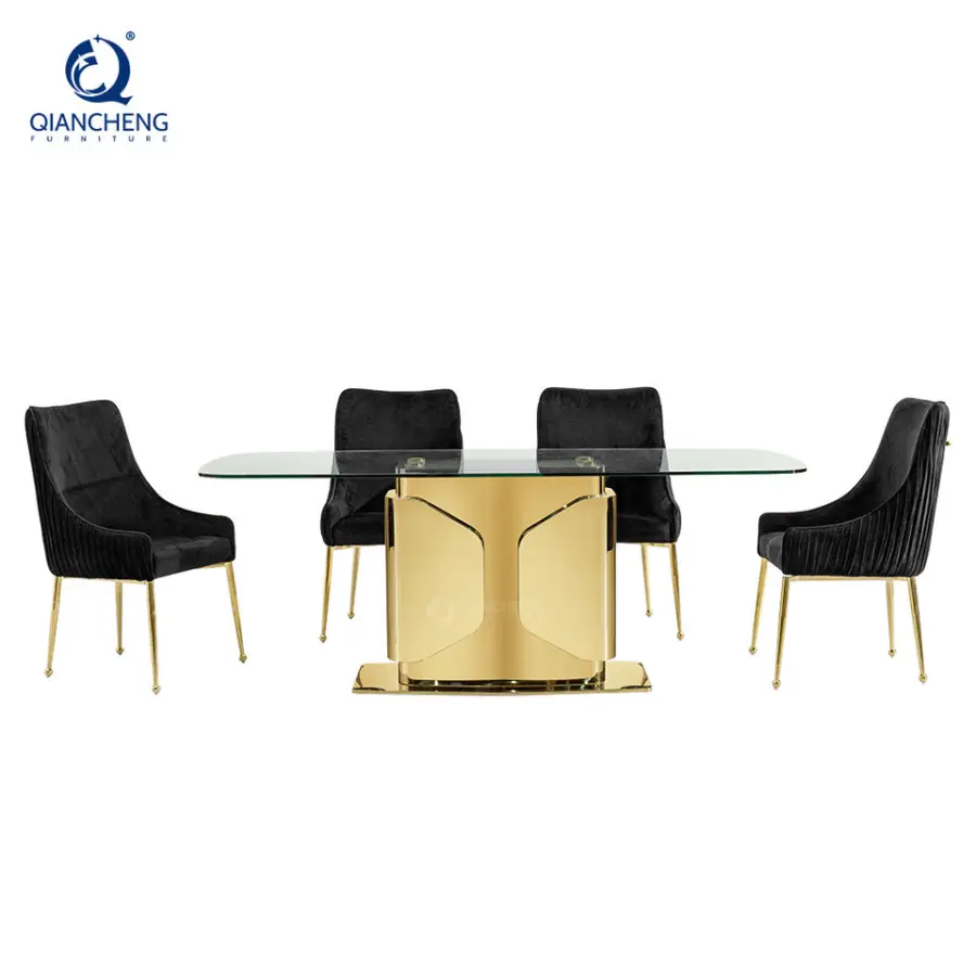High Quality Interior Furniture Stainless Steel Base 8 Seater Chairs Table Modern Marble Dining Table Set Luxury Design — image 6