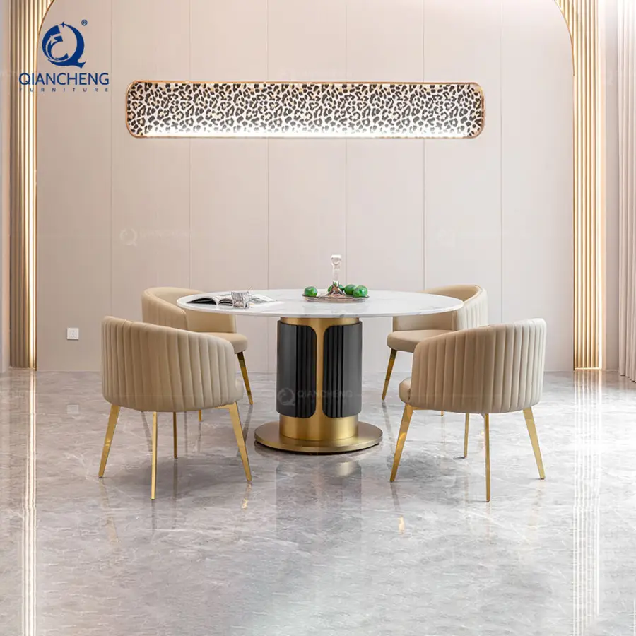 Luxury Furniture Office Negotiation Table and Chair Set China Factory Supplier Round Cafe Shop Restaurant Leisure Dinnin — view 1
