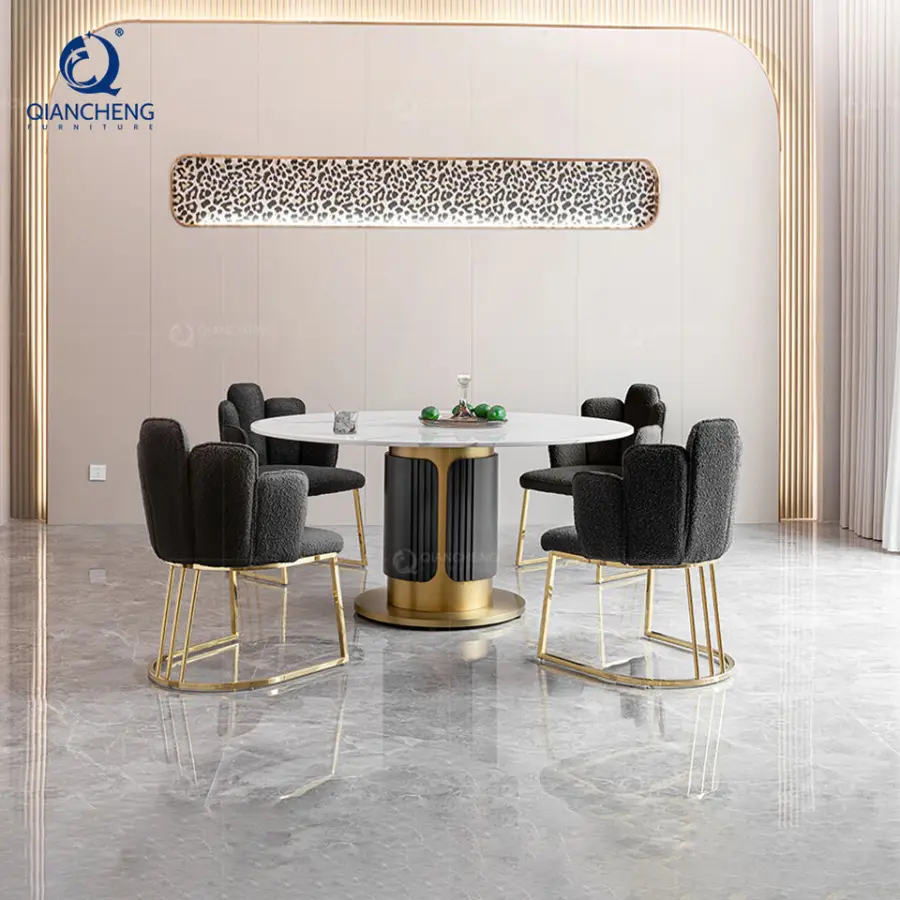 Luxury Furniture Office Negotiation Table and Chair Set China Factory Supplier Round Cafe Shop Restaurant Leisure Dinning Table — image 3