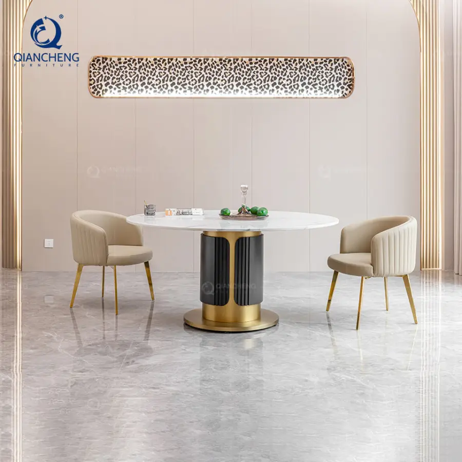 Luxury Furniture Office Negotiation Table and Chair Set China Factory Supplier Round Cafe Shop Restaurant Leisure Dinning Table — image 4