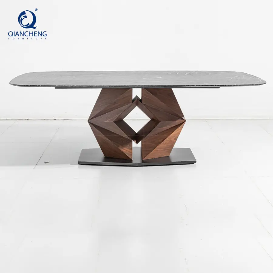 QIANCHENG 10ft Long Dining Room Set Modern Luxury High End Italian 12 Seater Dinning Rectangular Marble Dinner Chair Table Sets — image 4