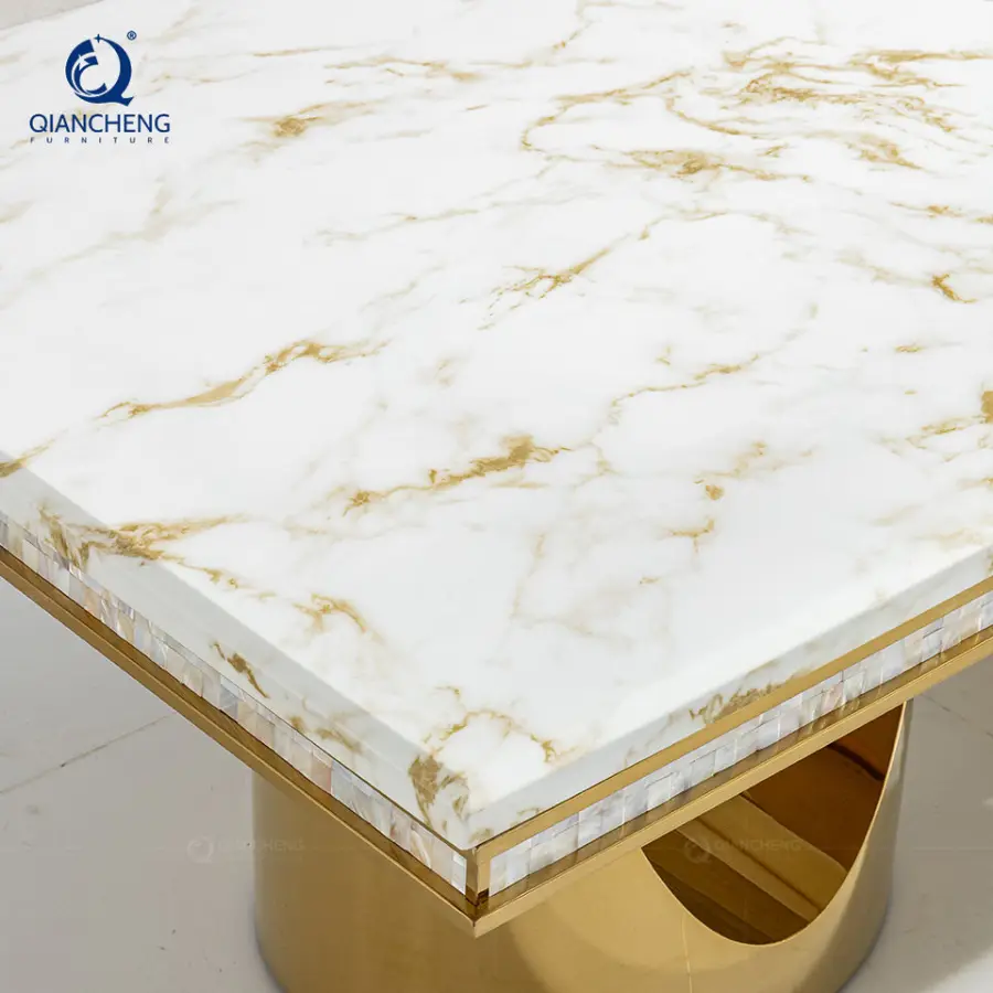 High Quality Oem Odm Luxury Dining Table Set 6 Seater for Home Italian Modern Large Event High End Factory Marble Wedding Table — image 4