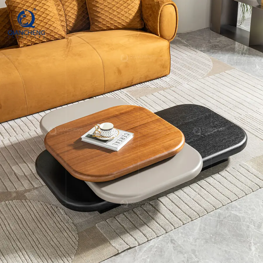 Customization Home Furniture Luxury Coffee Tables for Living Room Set Nordic Rotation Rectangular Wooden Center Table Modern — image 4
