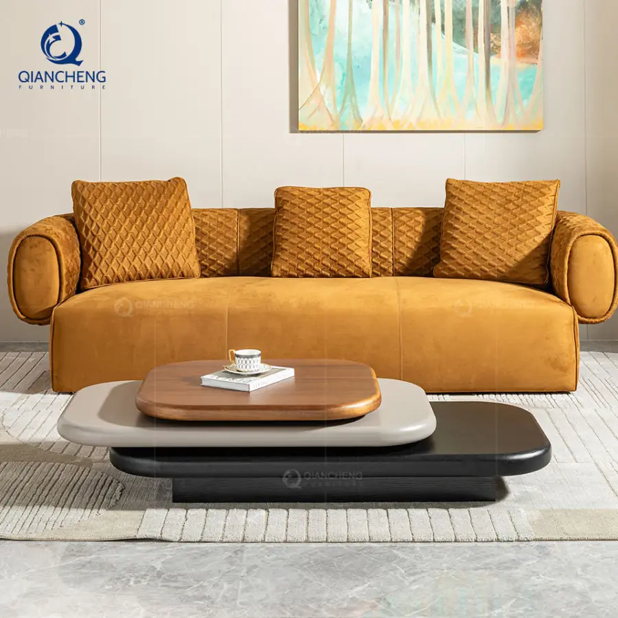 Customization Home Furniture Luxury Coffee Tables for Living Room Set Nordic Rotation Rectangular Wooden Center Table Modern — image 6