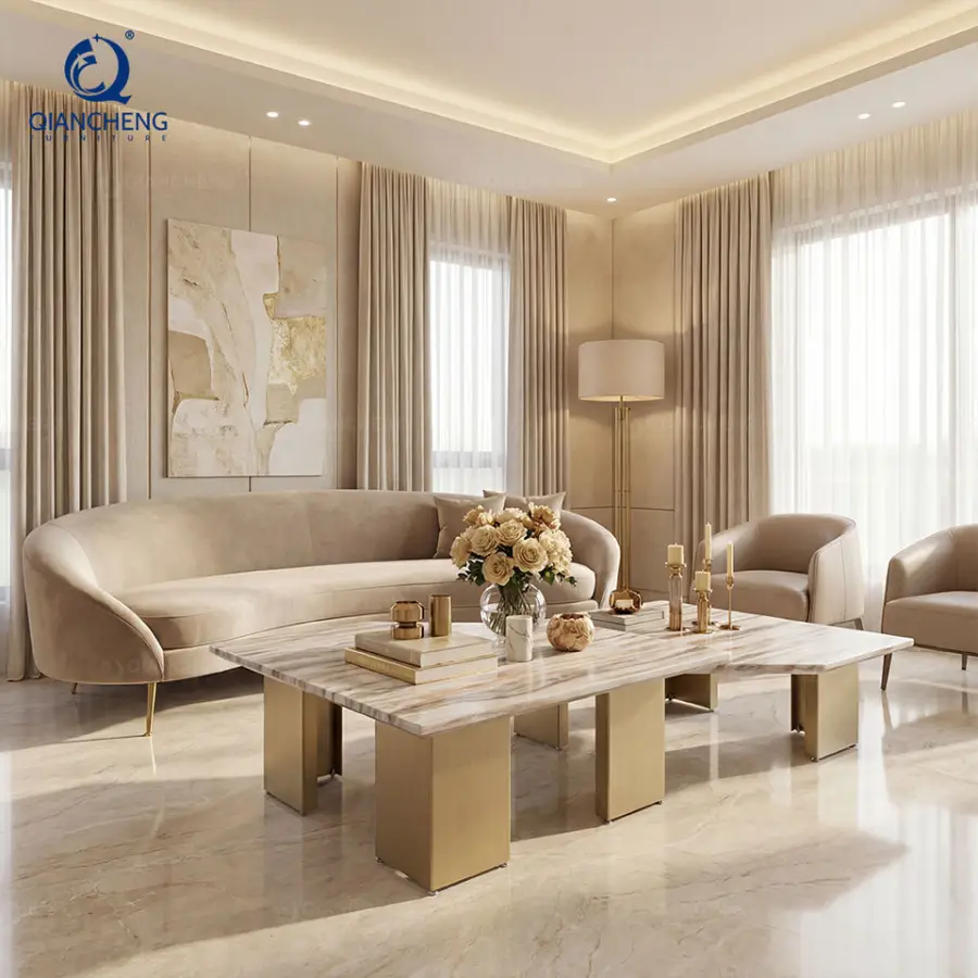 Manufactured Custom Made Modern Simple Natural Stone Center Tables Italian Marble Coffee Table Luxury Center Table — view 1
