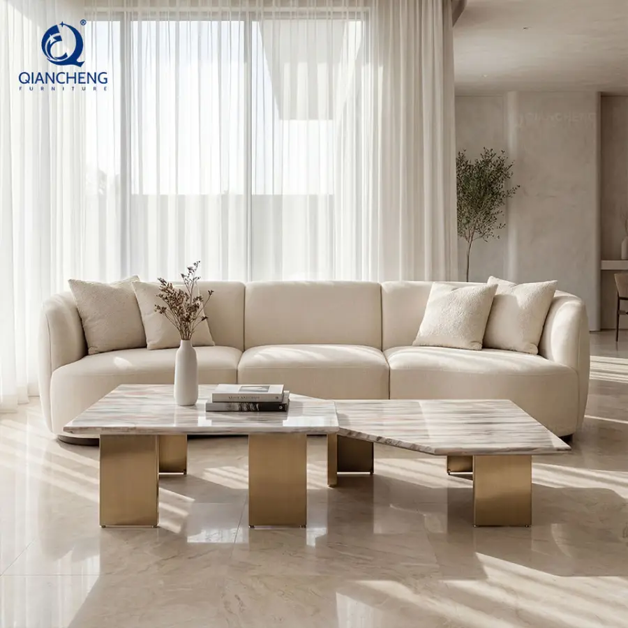 Manufactured Custom Made Modern Simple Natural Stone Center Tables Italian Marble Coffee Table Luxury Center Table — image 3