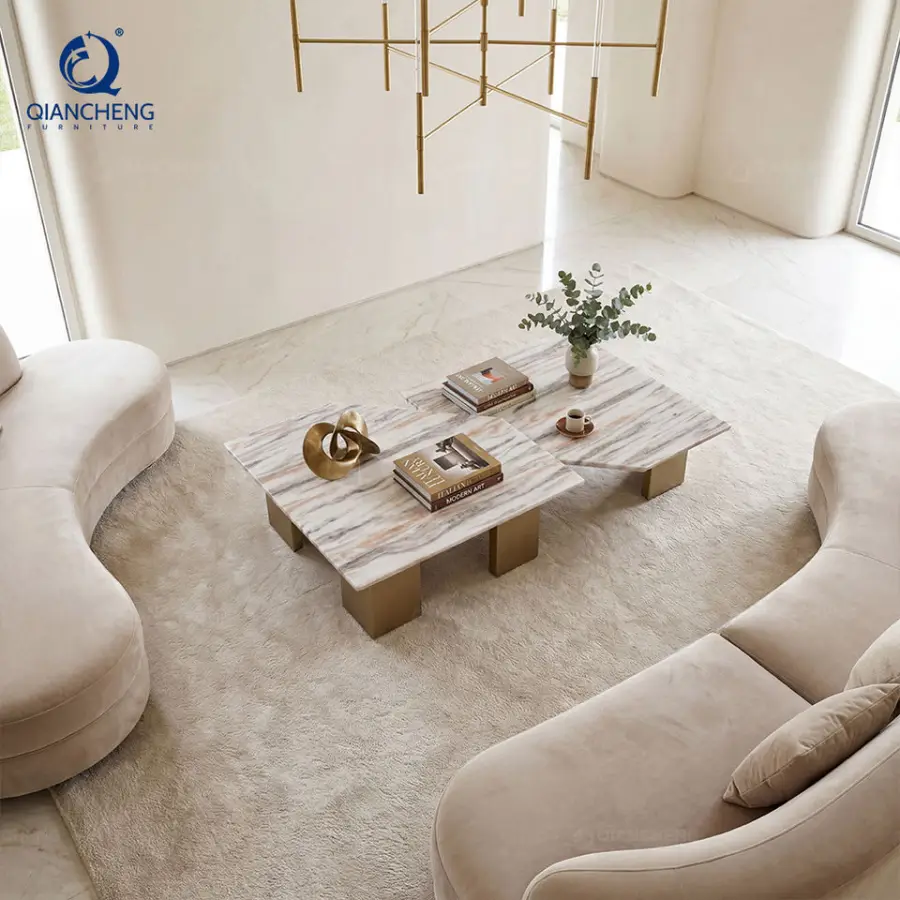 Manufactured Custom Made Modern Simple Natural Stone Center Tables Italian Marble Coffee Table Luxury Center Table — image 4