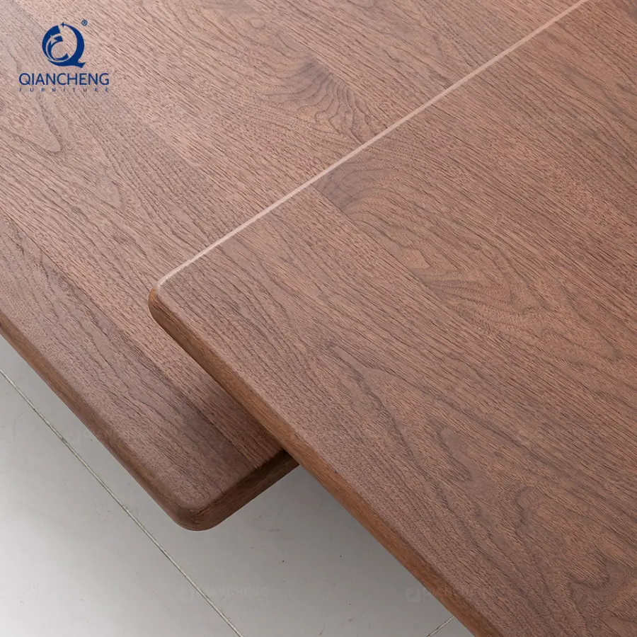 Italian Quiet Luxury Floating Coffee Table Modern Square Walnut Wood Veneer Metal Base Center Table for Living Room Furniture — image 7
