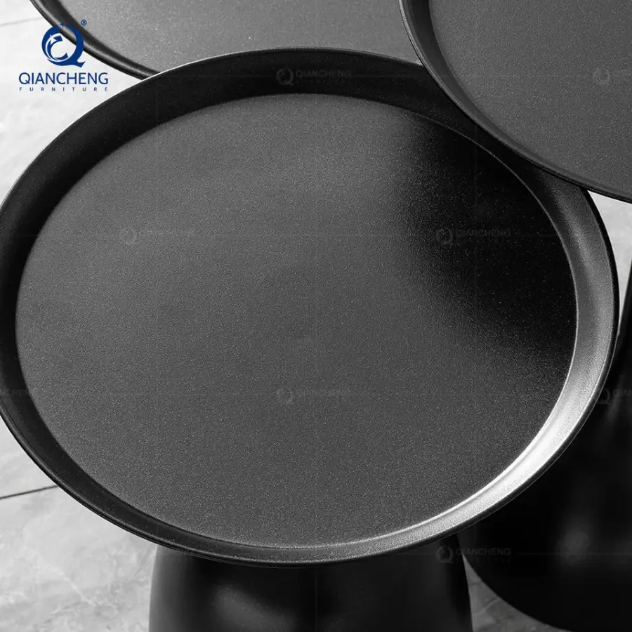 Industrial Chic Modular Black Sand Iron Coffee Table Geometric Interlocking Metal Center Table for Modern Living Room Factory — image 4