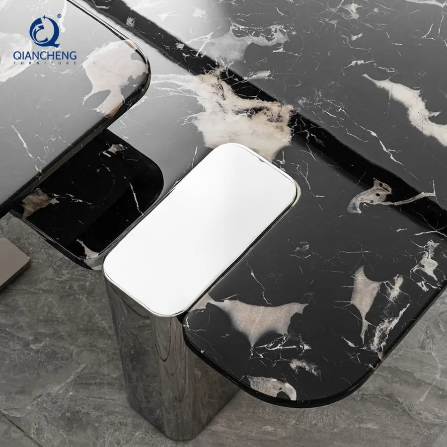 Exclusive Dubai Design Center Coffee Table Handcrafted Silver Steel Base for Custom Luxury Home & Hotel Furniture Collections — image 5