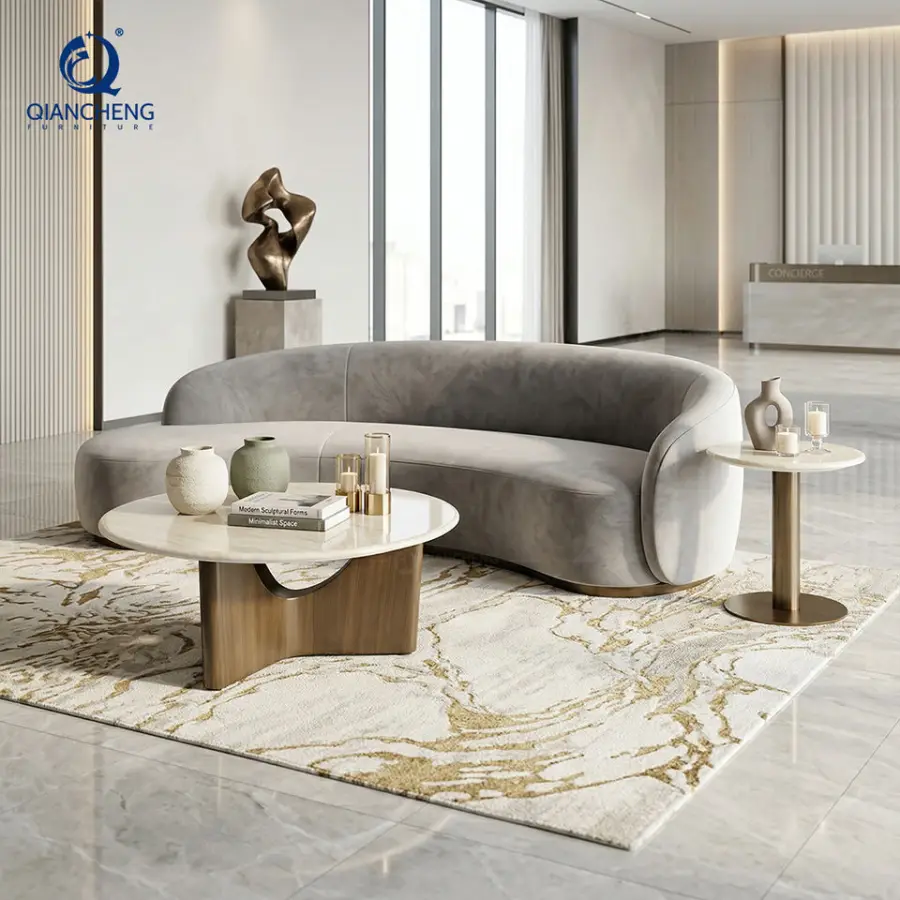 Factory Direct Wholesale Modern Marble Top Coffee Table Stainless Steel Base Round Center Table for Hotel Lobby Living Furniture — image 6