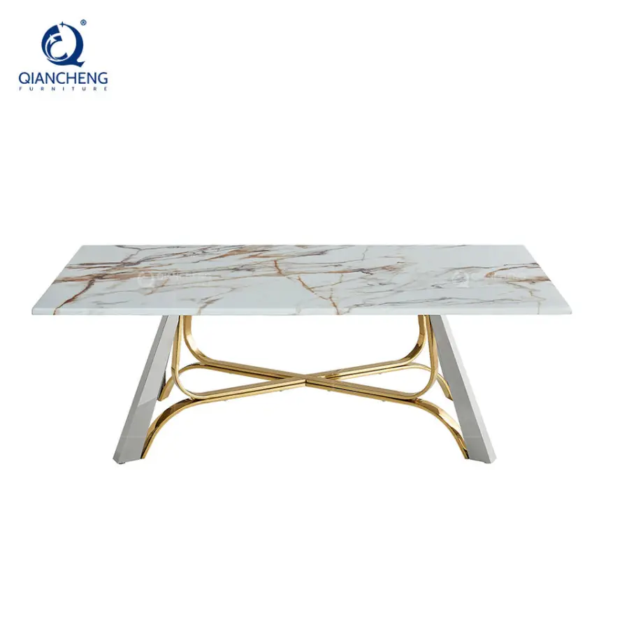 Fair Price Travertine Marble Stone Rectangle Coffee Table for Living Room Modern Furniture Hammered Metal Drum Coffee Table — image 6