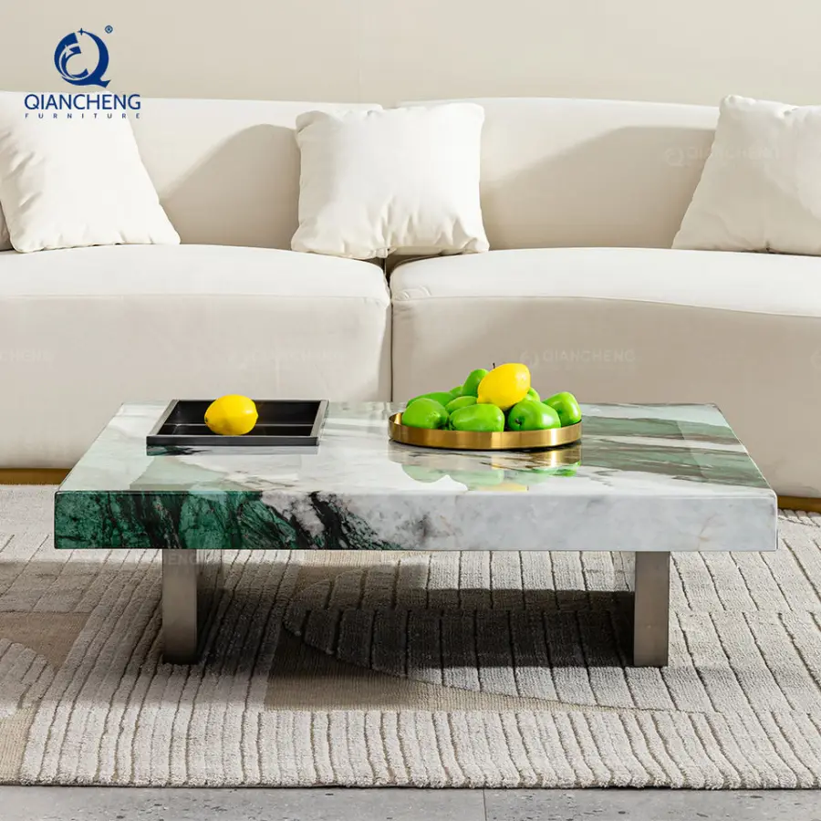 Italian Modern Design Center Table Villa Living Room Furniture Marble Top square Living Room Coffee Table Luxury Stone Tea Table — image 3