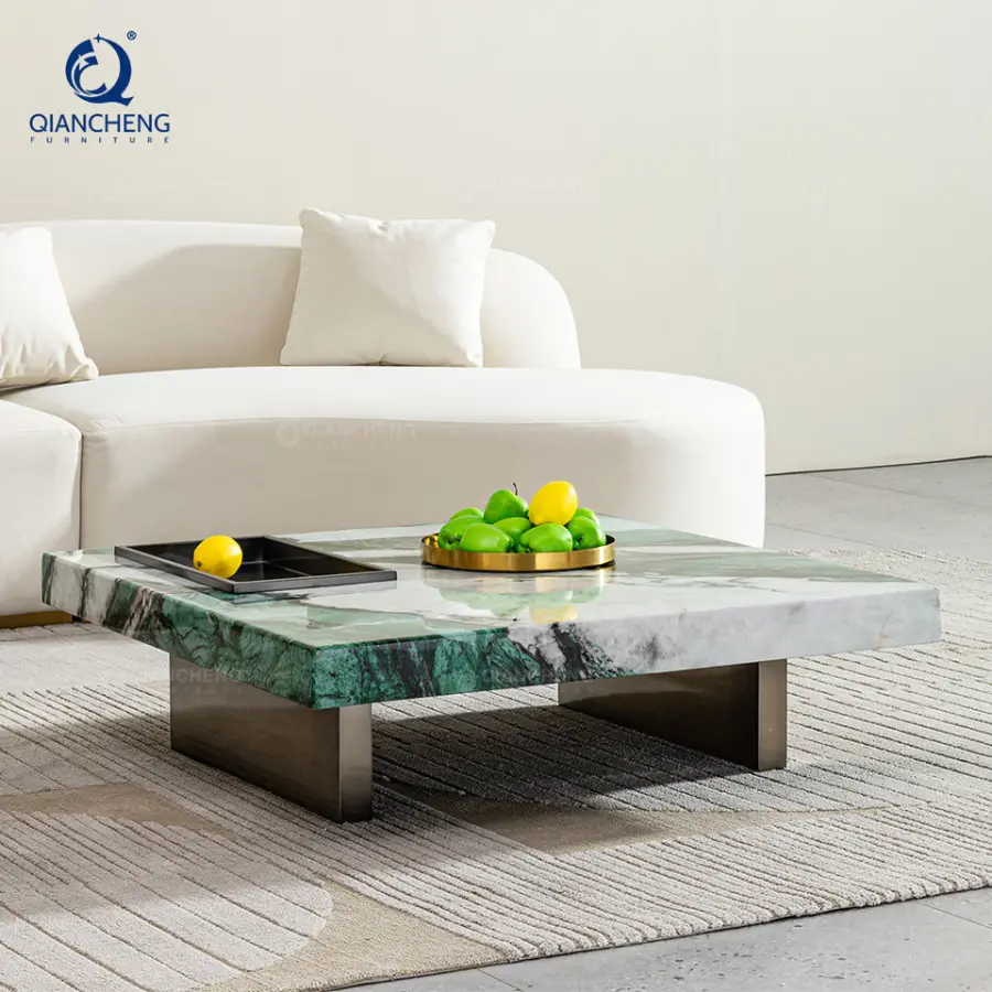 Italian Modern Design Center Table Villa Living Room Furniture Marble Top square Living Room Coffee Table Luxury Stone Tea Table — image 4
