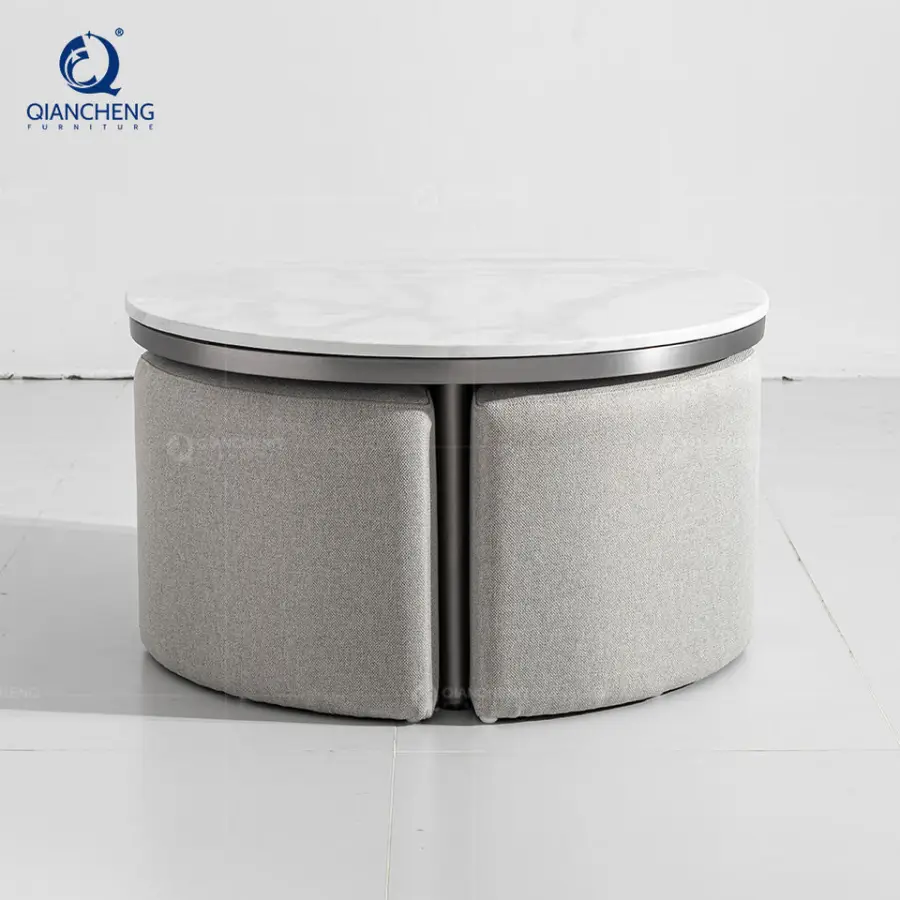 Modern Modular Dining Center Coffee Table for Office Commercial Lobby Furniture Reception Waiting Room Table with Ottoman Stool — image 6