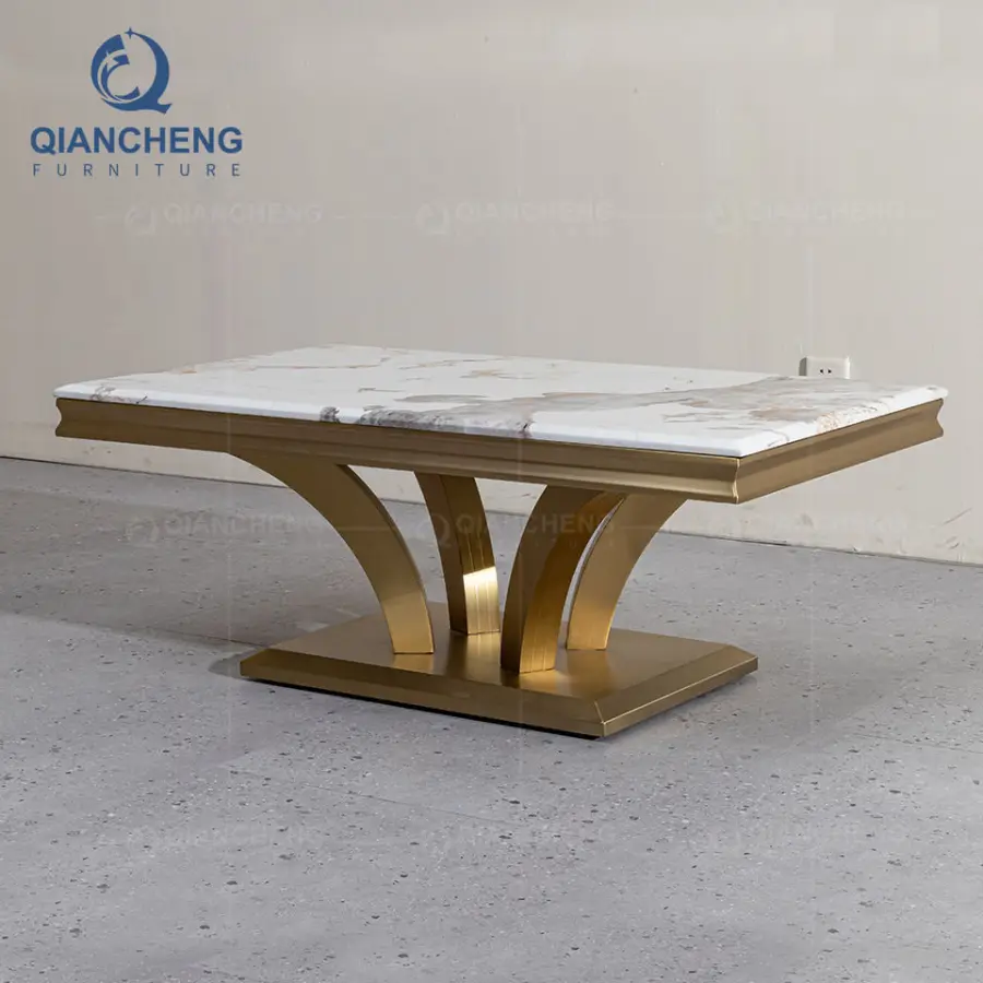 Newest Product 2027 Coffee Table Designer Large Modern Living Room Luxury Rectangle Cream Marble Tables Center Home — image 5