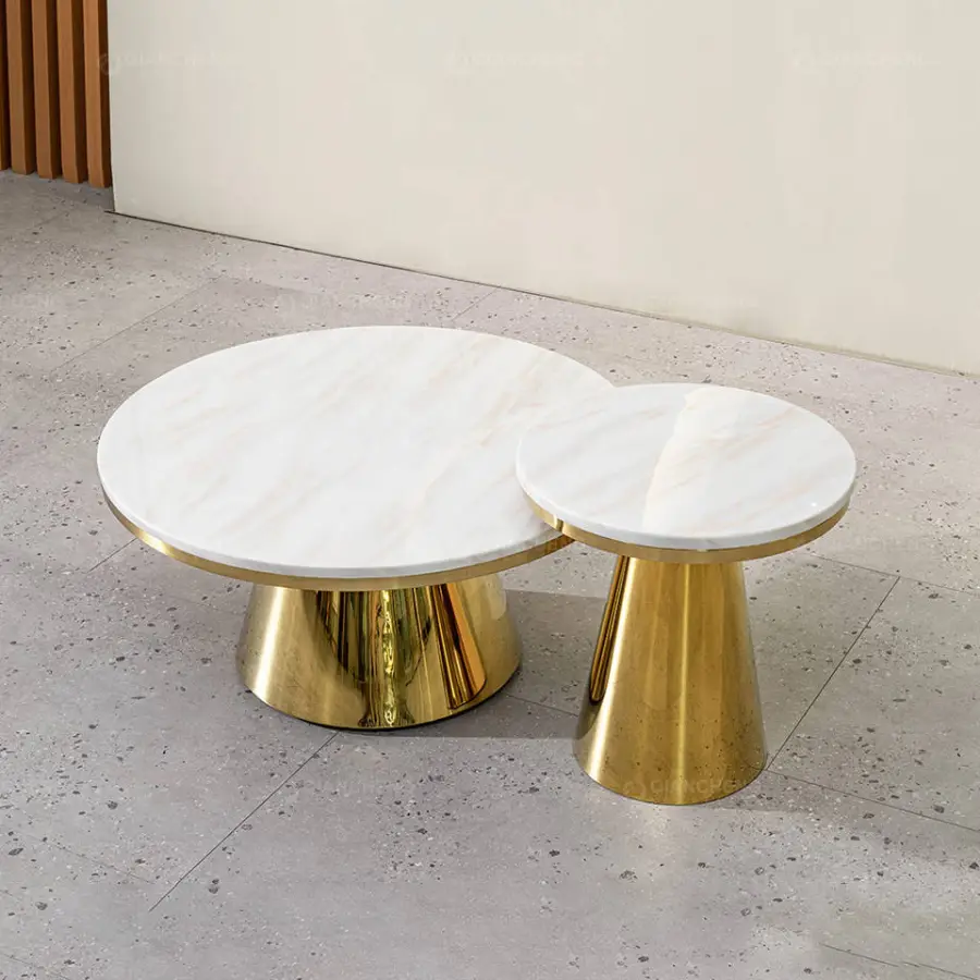QIANCHENG Metal Legs for Coffee Table Guangzhou Manufacturer Wholesale Price Living Room Furniture Round Nesting Coffee — view 2