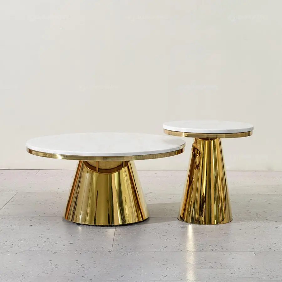 QIANCHENG Metal Legs for Coffee Table Guangzhou Manufacturer Wholesale Price Living Room Furniture Round Nesting Coffee — view 3