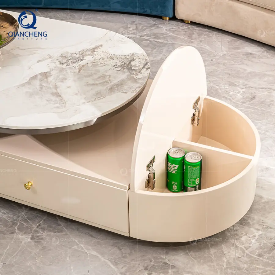 QIANCHENG Brand Designers Stainless Steel Wooden Nesting Coffee Tables Combination Set for the Living Room Home — image 6
