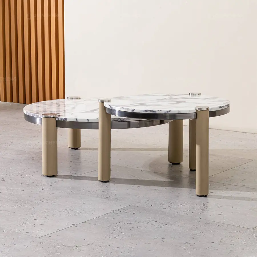 QIANCHENG Nested Coffee Table Modern Style Buy Wholesale Furniture From China Modern Laser Cutting Steel Coffee Table — image 3