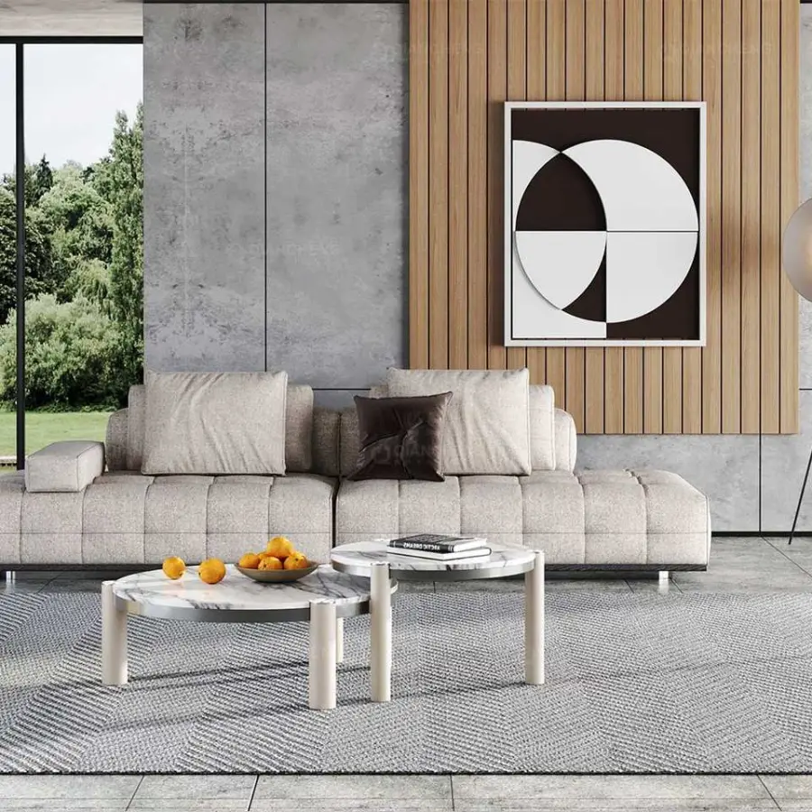 QIANCHENG Nested Coffee Table Modern Style Buy Wholesale Furniture From China Modern Laser Cutting Steel Coffee Table — image 5