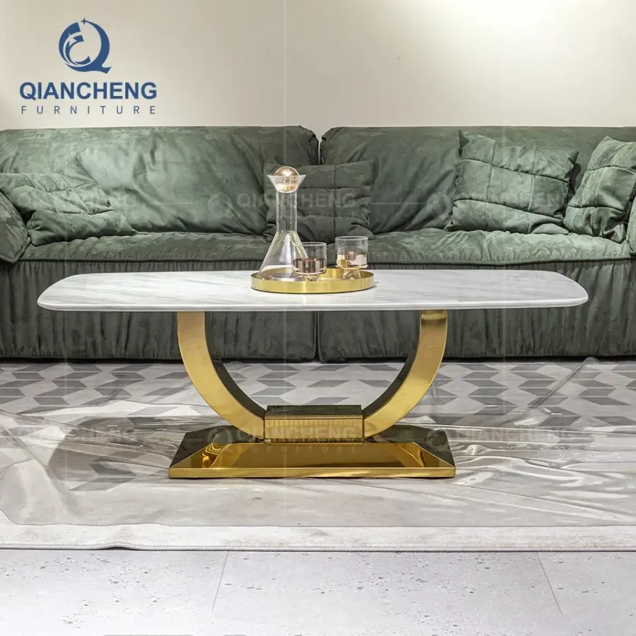Modern Luxury Marble Coffee Table Living Room Furniture Sets Center Coffee Tables — view 1