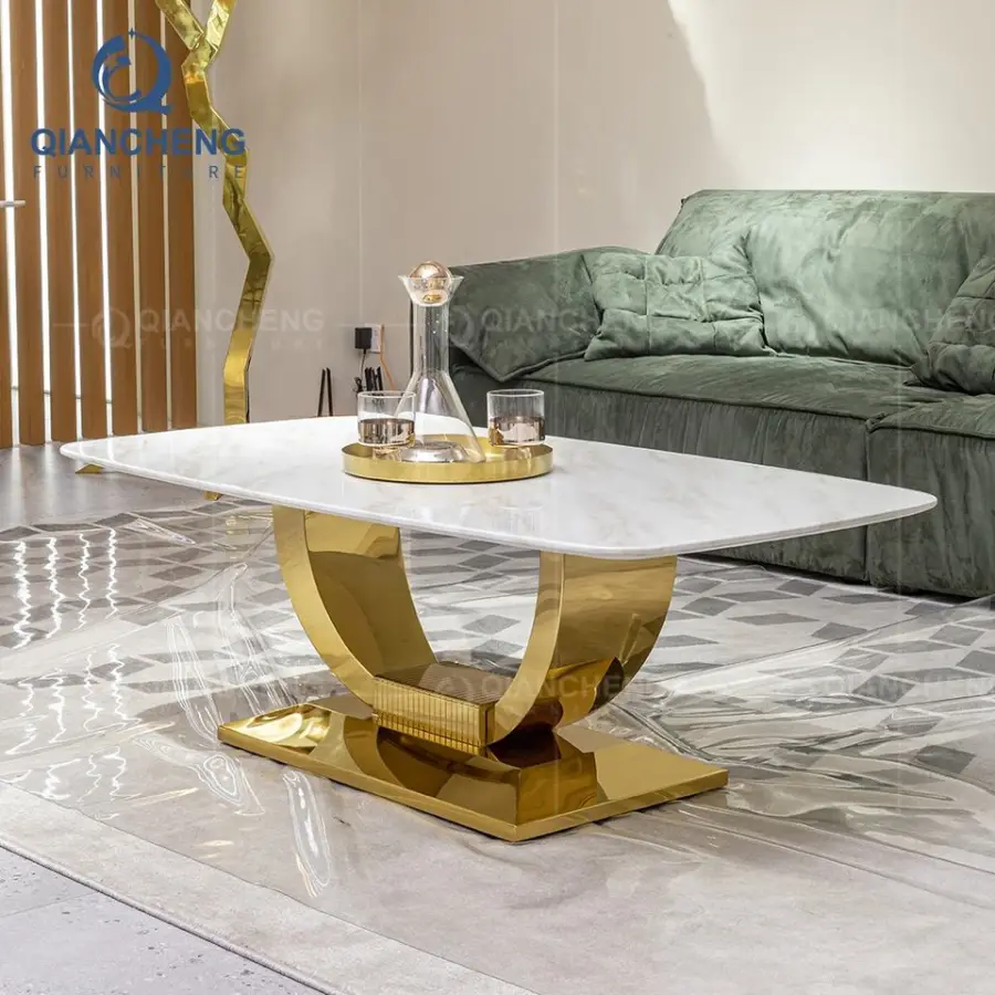 Modern Luxury Marble Coffee Table Living Room Furniture Sets Center Coffee Tables — image 3