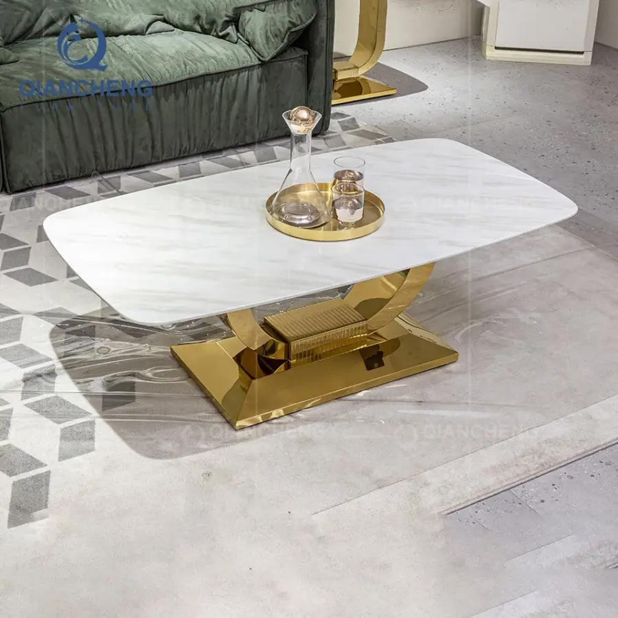 Modern Luxury Marble Coffee Table Living Room Furniture Sets Center Coffee Tables — image 4