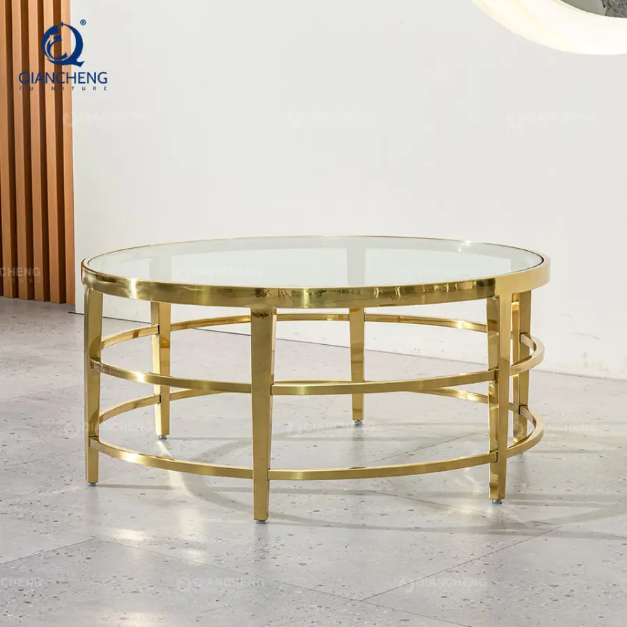QIANCHENG Modern Design New Center Table Furniture Wholesale Dubai Popular Glass Coffee Table with Storage Modern Living Room — image 5