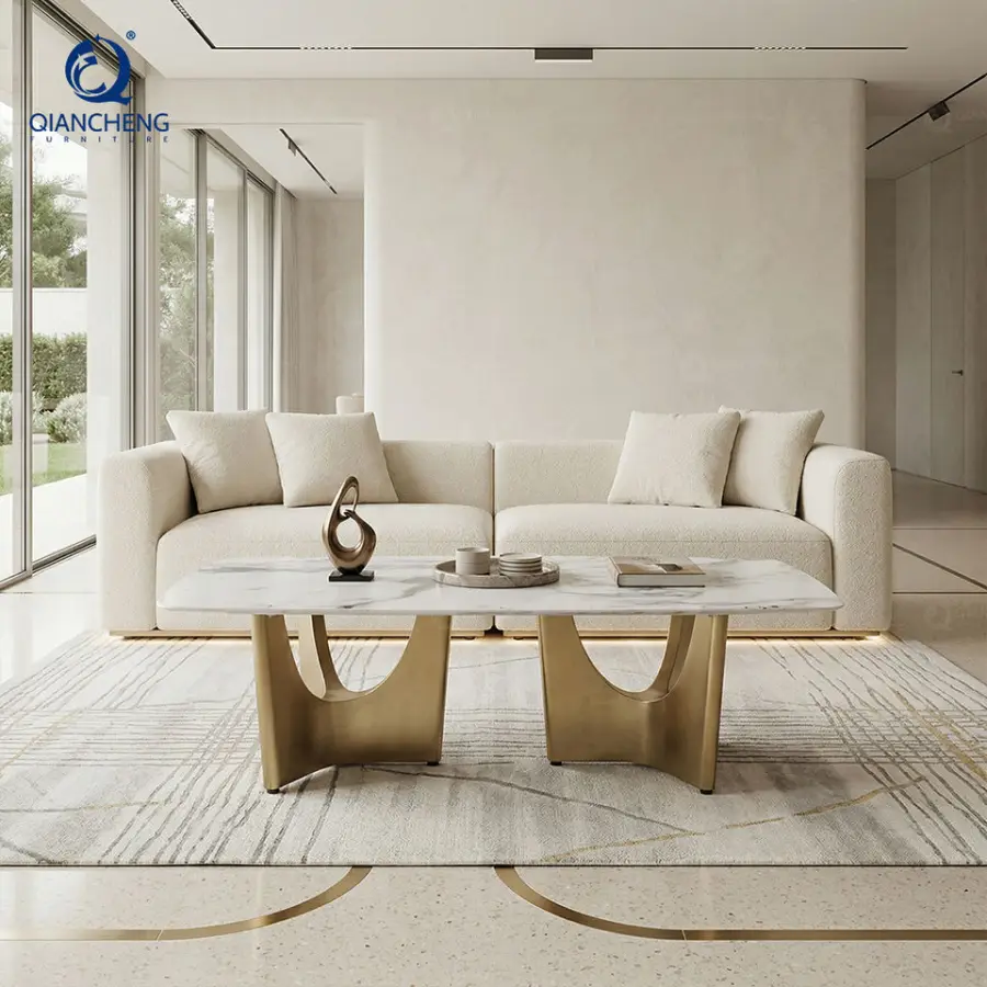 SS Steel Leg Room Furniture Custom Post Modern Designs Modern Coffee Centre Table — image 3
