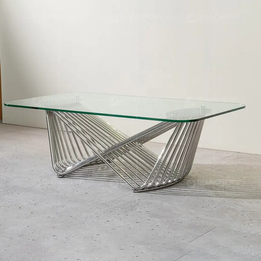 Qiancheng Furnitures Contemporary Center Tables Tempering Glass Living Room Furniture Sets Coffee Table — image 3