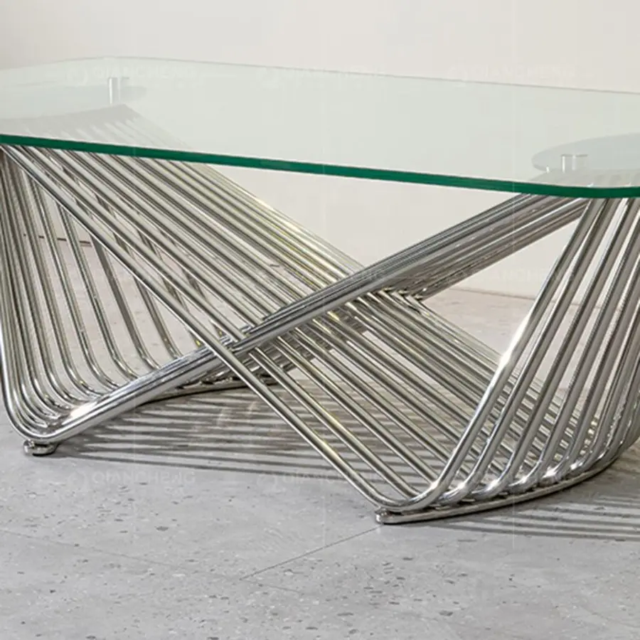 Qiancheng Furnitures Contemporary Center Tables Tempering Glass Living Room Furniture Sets Coffee Table — image 4