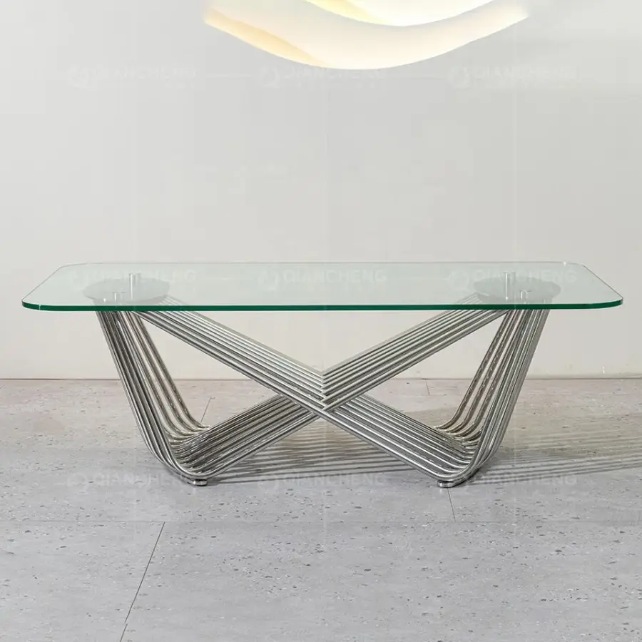 Qiancheng Furnitures Contemporary Center Tables Tempering Glass Living Room Furniture Sets Coffee Table — image 5